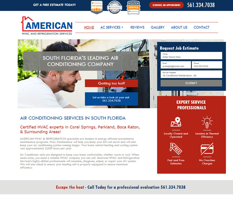 American hvac and refrigeration services homepage