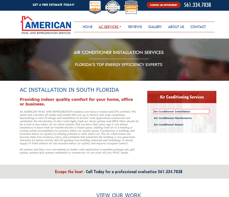 American hvac and refrigeration services ac installation