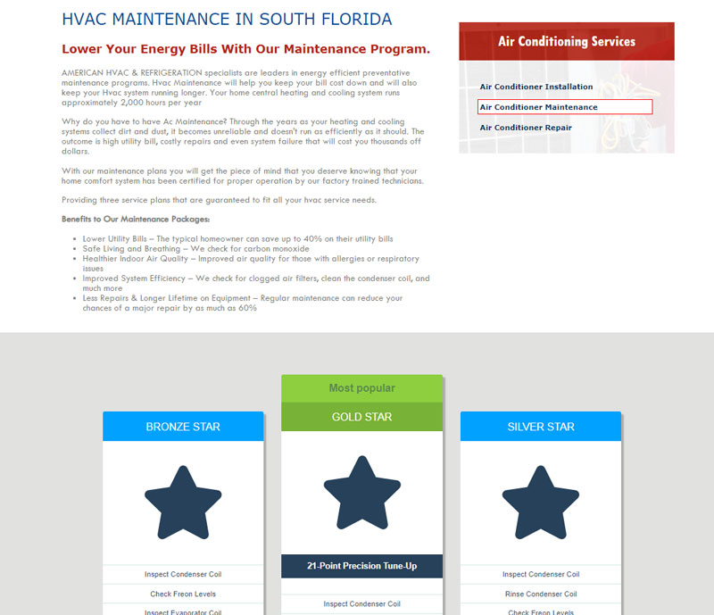 American hvac and refrigeration services maintenance plans