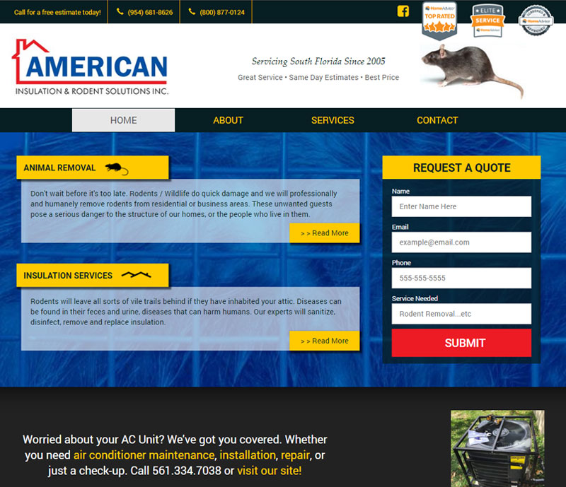 American insulation and rodent solutions homepage