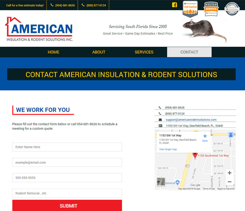 American insulation and rodent solutions contact page