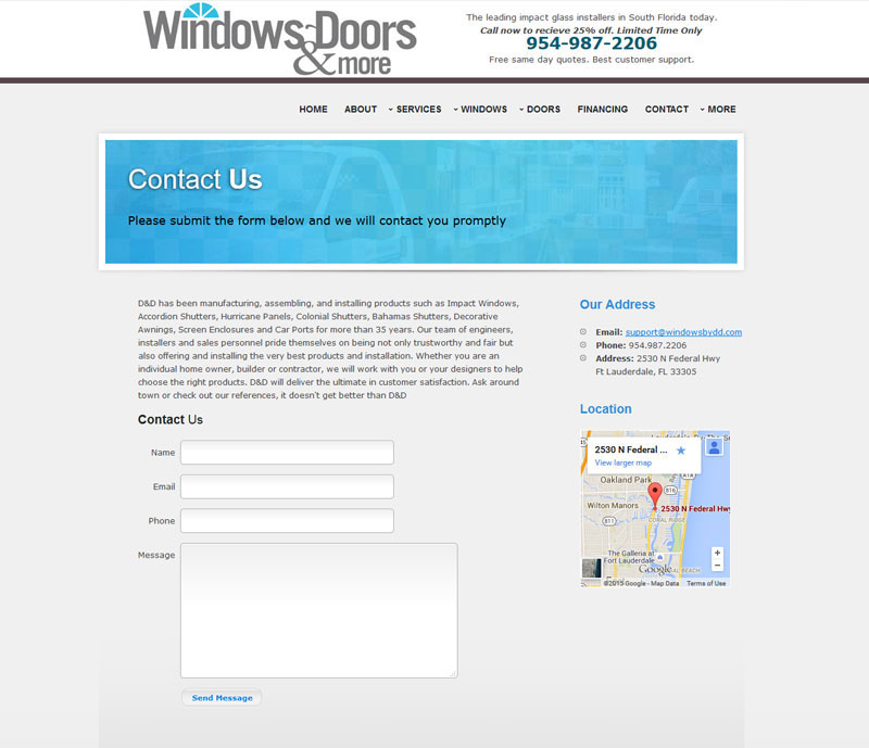 windows doors and more contact page